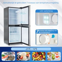 Kast met vriesvak 106L – 60L koelruimte – 46L vriesruimte – 45dB geluidsniveau – 166 kWh/jaar – Grijs zilver – 42,5x44,5x102,0cm — thumbnail 3