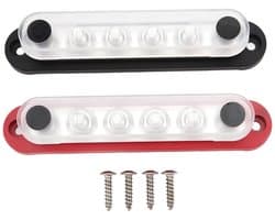 2 Stuks Accu Bus Bar, 6 Kanaals Voedingsverdelingsblok voor 12V-48V Voertuigen en Zonne-energie Systemen, M8 150A Terminal Rail