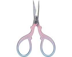 Kleine Stoffenschaar van RVS voor Borduren, Kruissteken en Knutselen - Perfect voor Papier en Creatieve Projecten (Roze)