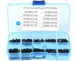1000 stuks zelftappende schroeven assortiment kit voor micro schroeven M1 M1.2 M1.4 M1.7, perfect voor hobby en elektronica projecten