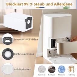 stofzuiger met zak - Accessoireset - geschikt voor Dreame - L10s Ultra Gen 2/L10s Pro - 1x rolborstel - 2 x stofzak - 2 x dweildoek - 2x zijborstels - 2 x filters - 9stuks — thumbnail 5