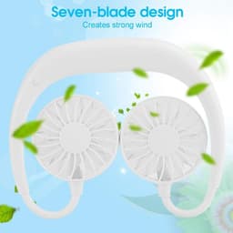 Dailygoods - Dailygoody - Draagbare nekventilator - Handsfree ventilator - Lange batterijduur - Wit - Persoonlijke ventilator - Ideaal voor thuis en onderweg — thumbnail 4