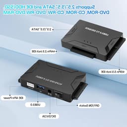 USB 3.0 naar IDE/SATA Hard Drive Adapter voor 2.5" en 3.5" HDD, 5Gbps, Compatibel met Windows en Linux, Met Voedingsschakelaar — thumbnail 2