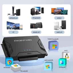 USB 3.0 naar IDE/SATA Hard Drive Adapter voor 2.5" en 3.5" HDD, 5Gbps, Compatibel met Windows en Linux, Met Voedingsschakelaar — thumbnail 3