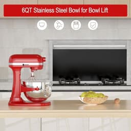 Mixer Kom - Mengkom RVS - Voedsel Bereiden - Vaatwasser Veilig - 6QT Capaciteit - Zilver — thumbnail 2