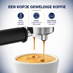 Espressomachine 20 Bar met Melkopschuimer - Zeefdragermachine voor Cappuccino en Latte — thumbnail 4