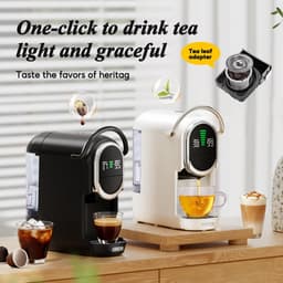 CAFELFFE MK-609S 6-in-1 capsulekoffiezetapparaat, 7 waterinstellingen en warm-/koudzetfunctie, 19 bar espressomachine, compatibel met NES Original/DG/ESE/K-cupcapsules/thee/gemalen koffie, 1450 W — thumbnail 2