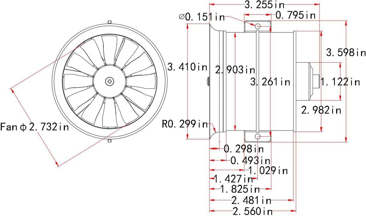 Elektrische Kanaalventilator - RC Jet Motor - Model Vliegtuig Aandrijving - 12 Bladen Ontwerp - 70 mm - Metaal — afbeelding 1