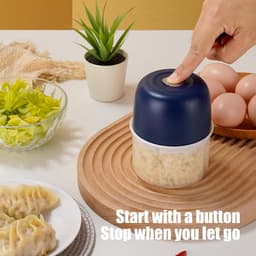 Elektrische Keukenmachine - Mini Chopper - Snel Ingrediënten Snijden - Automatische Multifunctionele - 9.6 x 9.5 x 9.6 cm - Donkerblauw — thumbnail 3
