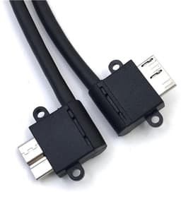 USB Kabel - Micro B stekker - Externe schijf aansluiten - 90 graden gebogen - 1 meter - Zwart — thumbnail 3
