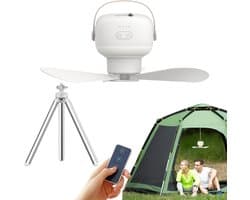Draagbare Plafondventilator - Ventilator Lamp - Buiten Verkoeling - Dubbele Functionaliteit - 7200mAh Batterij - Enkel Kenmerk