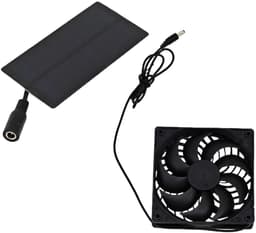 Zonne Ventilator - Ventilatiesysteem Koeling - Buitenruimte Ventileren - Waterdicht IP65 - 0.8W Paneel - Zwart — thumbnail 1