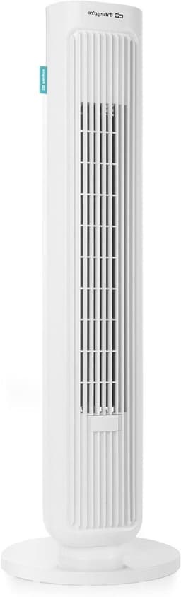 Ventilator Toren - Staande Ventilator - Ruimte Koelen - Met Timer - 45 Watt - Wit — thumbnail 1