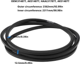 Dailygoods - Grasmaaier Deck Belt Twin Blade 514877 voor AL-KO Powerline T15-102 en T13-102 — thumbnail 5