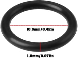 Dailygoods- O-ring 10,6 * 1,8 mm - 2 Stuks - Fluororubber - Compatibel met John Deere - Brandstofsysteem - Uitstekende hitte- en oliebestendigheid - Afdichtring — thumbnail 3