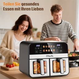 Airfryer – Friteuse – Heteluchtoven – Heteluchtfriteuse – Oven – 10,5L DualZone Met Dubbele Mand – 2600W Vermogen Met Touchscreen Bediening — thumbnail 6