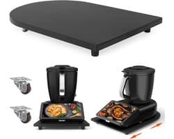 Keukenmachine Schuifplank - Rolplank Bamboe - Keuken Gemak - 360° Wielen - 40x28 cm - Zwart