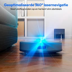 MEDION Robotstofzuiger met afzuigstation en dweilfunctie X22 SW+ (lasernavigatie, 5.000 Pa, 2-in-1, nauwkeurige mapping, no-go zones, meerdere etages, MD 100021) blauw — thumbnail 3