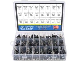 Electrolyte Capacitors - Metalen Capacitoren - 10 V - 16 V - 25 V - 50 V - Assorted Assortiment - Label Capacitor Range 0.1 uF - 1000 uF - 240 Stukken