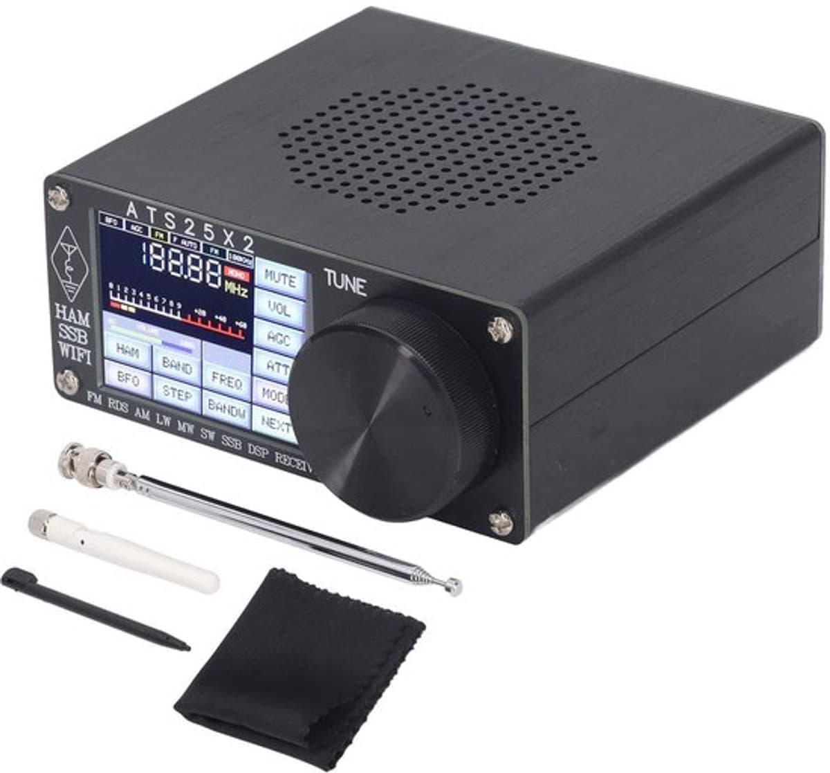 Full-band Radio Receiver Multiple Modes met Spectrum Scanning DSP 2 4-inch Kleur Touch Screen FM RDS Informatie Weergave — afbeelding 1
