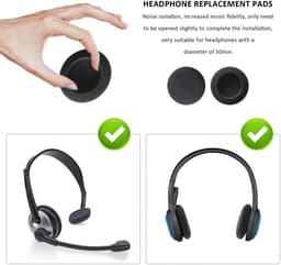 Store_9 - Computer-hoofdtelefoon-kussens - Vervangende hoofdtelefoonkussens - Zacht en comfortabel - Zwart - Hoofdtelefoon-accessoires - Geschikt v... — thumbnail 2