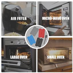 4 stuks siliconen friteuse matten met 1 borstel airfryer accessoires toren airfryer inserts friteuse matten airfryer matten airfryer oven (zwart, rood, blauw, grijs) — thumbnail 5
