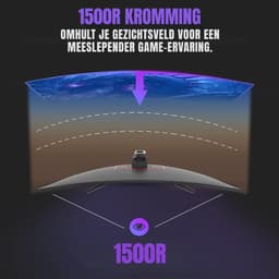 RUX® Gaming Monitor 240hz - Gaming Monitor -Zwart - ‎‎18cm x 62cm x 45cm; 5kg — thumbnail 3