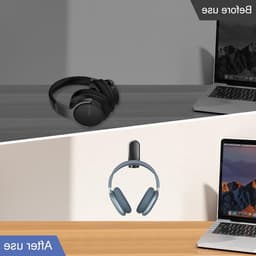 Opvouwbare Hoofdtelefoonhouder, Universele Headset Stand, Desk Hook met Sterke Tape en Siliconen Pad, Geschikt voor Alle Hoofdtelefoonformaten en Ideaal voor Thuis en Kantoor — thumbnail 3
