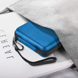 Draagbare 2.5 Inch Externe Harde Schijf Beschermhoes voor SSD en HDD - Schokbestendig, Met Kaartsleuven en Accessoires, Navy Blauw — thumbnail 5