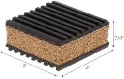 4 stuks EVA Foam Rubber Anti Vibratie Pads - [2" x 2" x 7/8"] Isolatie Rubber Pads, Anti-Slip, voor HVAC Systeem en Wasmachine, Zwart en Hout Kleur — thumbnail 3