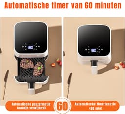 KAD® Mini-Heteluchtfriteuse - Airfryers - Airfryer xxl - Wit - 26 x 21cm x 28cm — thumbnail 3