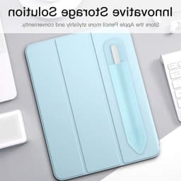 Klevende Pencilhouder voor iPad Pencil 1e en 2e Generatie, Elastische PU Leren Case voor iPad 9e, 8e, Air 4, Pro 11 en 12.9, Mini 6 in Luchtblauw, Ideaal voor Bescherming en Gebruiksgemak — thumbnail 2