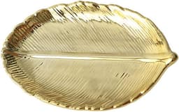 Ceramische Ringhouder voor Sieraden - Kleine Gouden Blad Sieradenhouder - Elegant en Functioneel Design — thumbnail 5