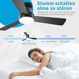 Plafondventilator met Verlichting - Plafonniere - Plafondarmatuur - stille motor — thumbnail 3