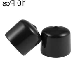 10 Stuks Rubber Einddoppen Zwart, 25mm ID Ronde Flexibele Schroefdoppen voor Bescherming van Draden, Buizen en Kabels