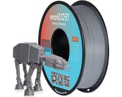 3D Printer Filament - PETG Materiaal - Precisie Prints - Hoge Stabiliteit - 1.75mm 1kg - Grijs