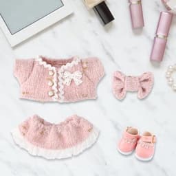 Poppenkledingset, stijlvolle kawaii-outfitset, luxe moderne rok met accessoires, geschikt voor aankleedpoppen — thumbnail 4