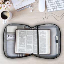 Stijlvolle grijze beugel opbergtas voor boeken met verstelbare standaard, handvat, rits en meerdere vakken, anti-drop en antislip voor veilig en overzichtelijk opbergen — thumbnail 5
