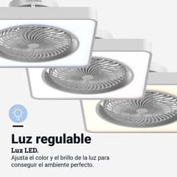 Plafondventilator - Ventilator met licht - Zomerse koelte - Verborgen vleugels - Tot 16 m² - Wit — thumbnail 3