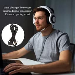 ONF3 - Gaming-headsetkabel - Vervangende Hoofdtelefoon-kabel - Duurzaam en Flexibel - Zwart - Geschikt voor SteelSeries Arctis - 150 cm — thumbnail 2