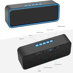 carmdering - Draadloze Bluetooth Speaker - Mini Wireless Speaker-Draadloze Luidspreker Stereo Sound Draadloze Luidspreker 5.0 Bluetooth Speaker Antislip Siliconen Bodemmat- Geluidsbox - Zwart — thumbnail 3