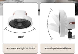 aladdien - Wandventilator met Afstandsbediening en Nachtlampje - Mini Oscillerend, 3 Snelheden, Perfect voor Thuis en Kantoor — thumbnail 3