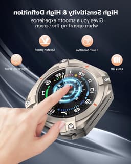 3 in 1 Metaal Case voor Samsung Galaxy Watch Ultra 47mm, Stalen Beschermbumper, Harde PC Achterkant en HD Gehard Glas Screen Protector, Titanium/Oranje — thumbnail 4