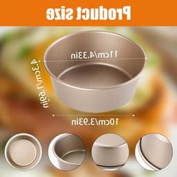 Eiervormen voor Airfryer, 2 Stuks Ramekin Accessoires, 10cm Rond, Herbruikbaar Koolstofstaal, Perfect voor Gepocheerde Eieren en Bakken — thumbnail 3