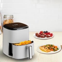 Heteluchtfriteuse - Airfryer Compact - Gezond Koken - Digitaal Touchscreen - 3 Liter - Grijs — thumbnail 3