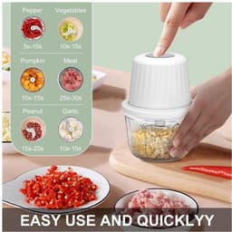 Elektrische knoflooksnijder, mini draagbare groentesnijder, knoflooksnijder, uiensnijder, snoerloze elektrische keukenmachine, geschikt voor gember, chilipepers, fruit, vlees en andere ingrediënten (blauw). — thumbnail 4