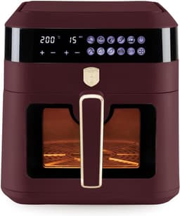 Digitale Heteluchtfriteuse - Airfryer Frituurpan - Gezond Eten Bereiden - Grote Capaciteit - 63 Liter - Bordeaux — thumbnail 2