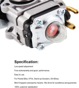 Grasmaaier Carburateur - Tuin Carburateur Vervanging - Motor Onderhoud - Duurzaam Metaal Materiaal - 9x8x6.5 cm - Zilverkleurig — thumbnail 5