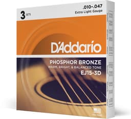 D'Addario EJ15-3D 3-Pack Western Snaren (10-47) — thumbnail 4