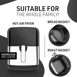 Hete Lucht Friteuse - Airfryer Keukenapparaat - Gezond Frituren - 12 Programma's Touchscreen - 5.5 Liter Capaciteit - Zwart — thumbnail 4
